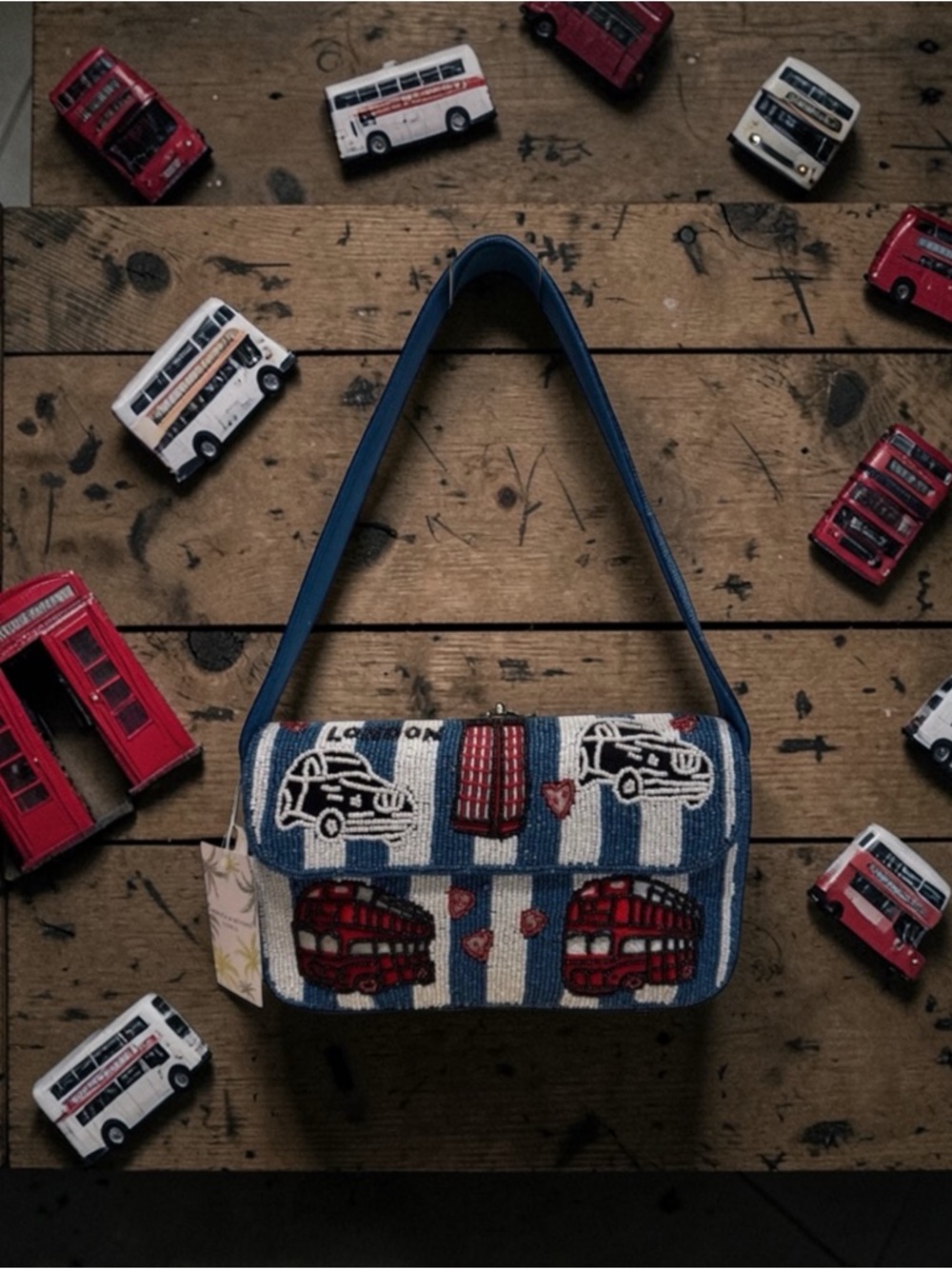 America & Beyond London Calling Beaded Bag